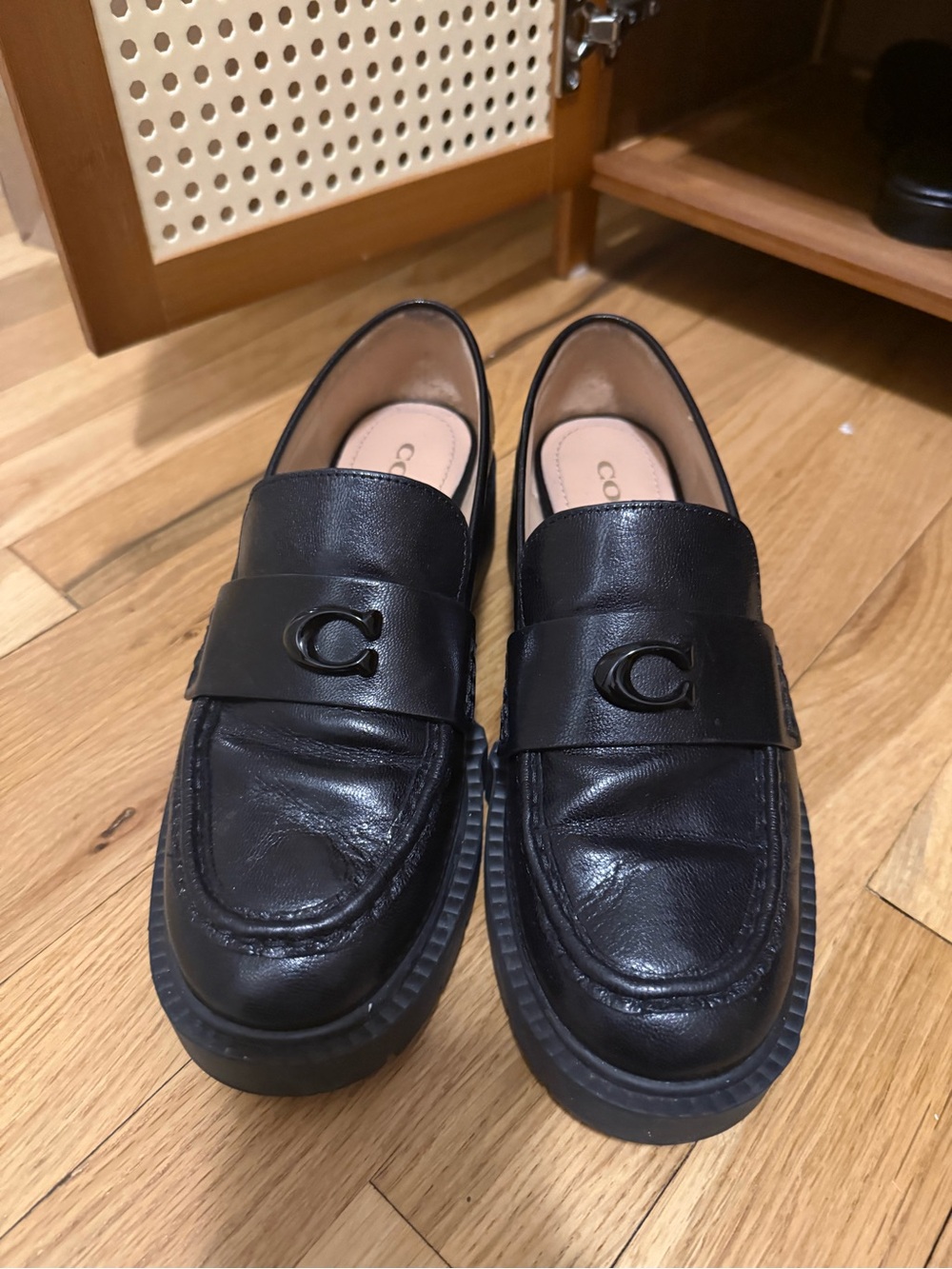 Coach Women’s Patent Black Leather Loafers